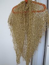 Gold Shawl, Champagne Beaded Shawl for Wedding, Wedding Shawl Mother of the Bride, Handmade Crochet Shawl
