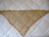 Gold Shawl — Side view of the gold shawl, the shimmering thread catching the light.
